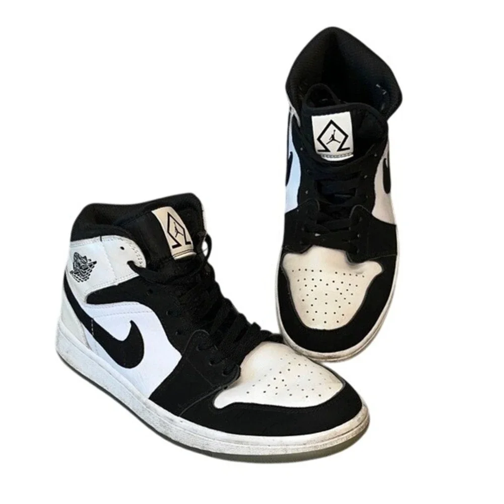 Air Jordan 1 Mid SE Diamond‎ Shorts White Black DH6933-100 Mens Size 7
